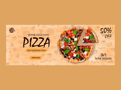 A web banner for a pizzeria. pizza pizzeria sale ui ui design web banner веб баннер дизайн баннера доставка еда пицца фаст фуд