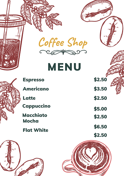 menu template