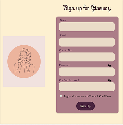 Stylish Giveaway Signup Page dailyui signup ui webdesign