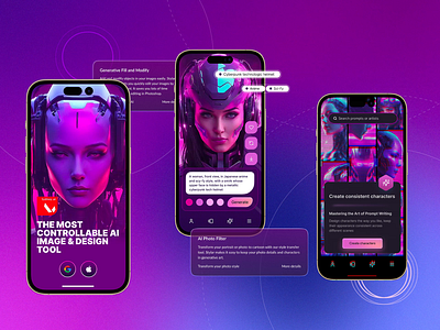 Sydney - AI Generator App concept ai art artificial intelligence cyberpunk dark generate iphone midjourney prompt sdxl ui ux