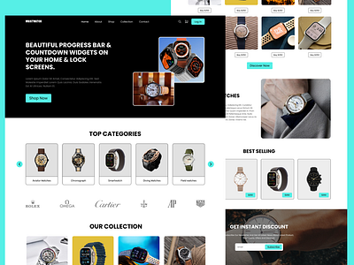 Landing Page For Watches ui ui design uiux user interface watches design watches web watches website web web design website