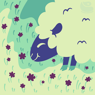 A Grazing Sheep affinity affinity designer challenge color challenge color palette challenge digital art graphic design sheep