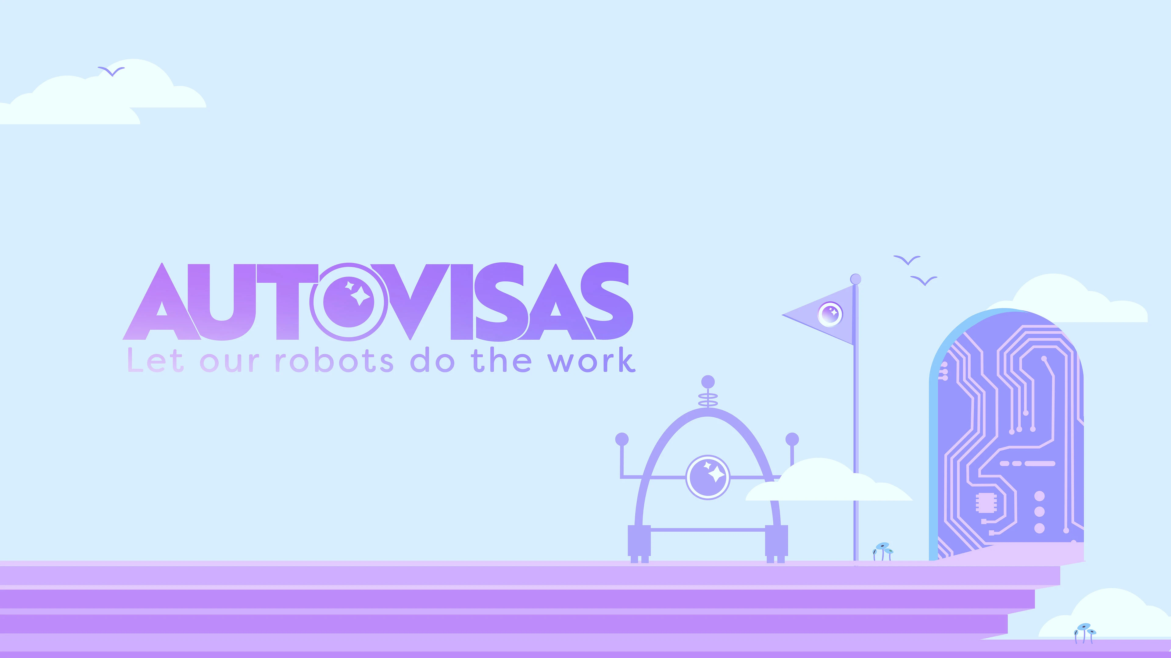 AutoVisas Brand branding design illustration logo purple startup ui ux