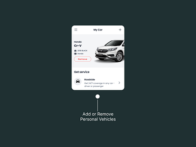 Mobility UI Card to Add or Remove Personal Vehicles book a ride design figma mobile app mobility ridesharing ui ui design uiux ux ux design