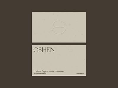 Business Card Design For Oshen Agency brand design brand direction brand identity branding business card card design fashion branding graphic design logo logo design luxury branding minimalist