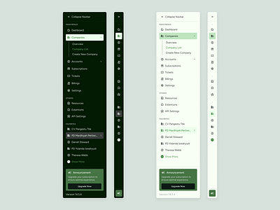 Side Navbar - UI KIT dark design system green light menu navigation sass side navbar sidebar ui ui kit