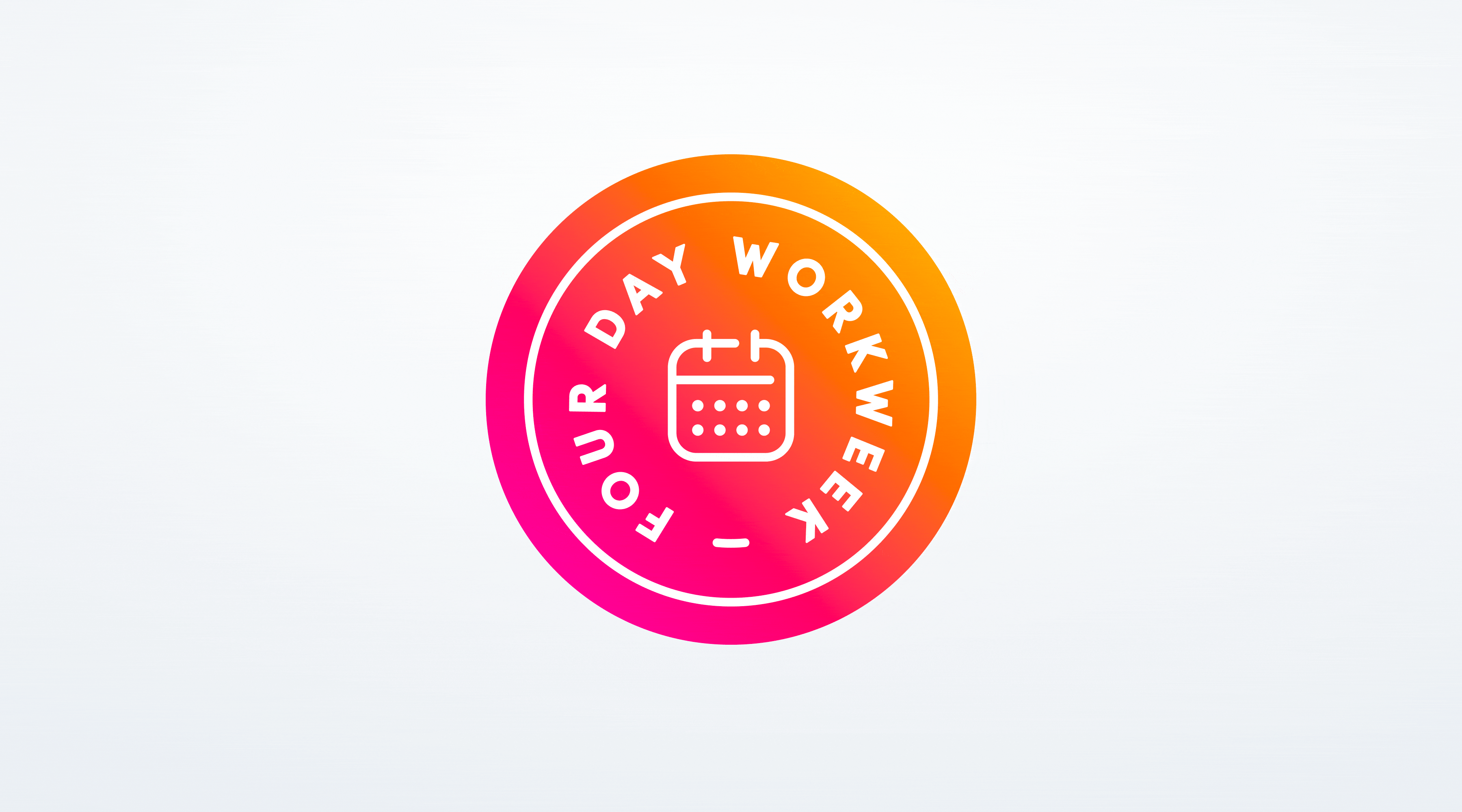 4-day workweek badge 4 day workweek badge calendar circle gradient infographic