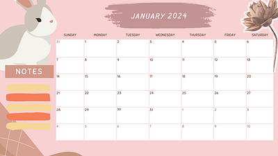 CUTE CALENDAR For 2024 2024 calendar calendar customize calendar cute calendar graphic design pink calendar