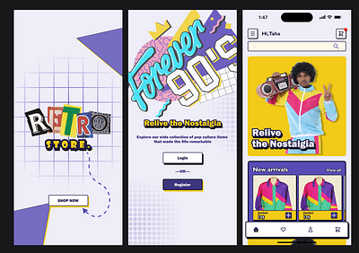 Retro App - Concept Project app branding design logo ui ux