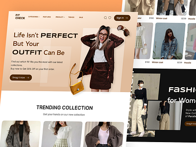 FITCHECK - Ecommerce brand landing page adobe photoshop app application branding design ecommerce fashion graphic design hero section illustration landing page layout logo mobile responive modern design product ui ux web design website