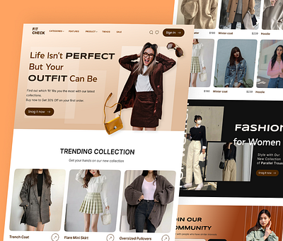 FITCHECK - Ecommerce brand landing page adobe photoshop app application branding design ecommerce fashion graphic design hero section illustration landing page layout logo mobile responive modern design product ui ux web design website