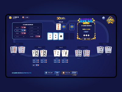 Poker game - Gambling Website gambling pocker game ui ux