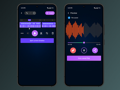 Audio Cutter App app design audio cutter mobile app ui ui design