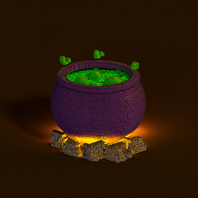 Witch's Magic Pot blender liquid magic pixel pot voxel witch