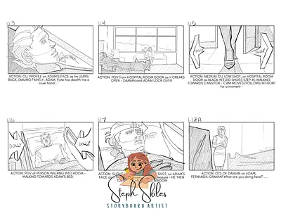 Storyboard and Character Design Update 1 art characterart characterdesign commissionsopen design dnd illustration oc openforwork storyboard storyboarding