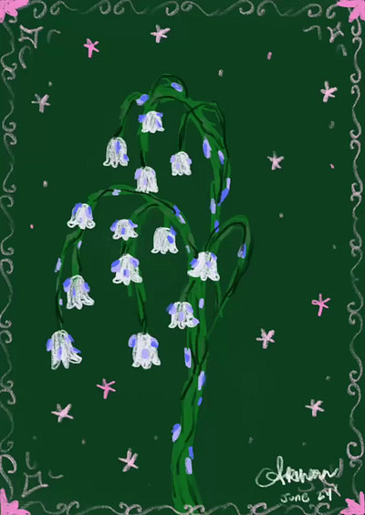 Little bell flowers animation illustration