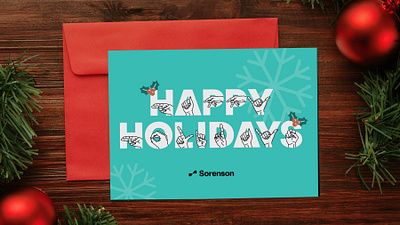 Corporate Holiday Card - Deaf Holiday Card branding corporate greeting card design graphic design greeting card holiday card illustration vector