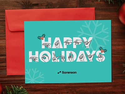 Corporate Holiday Card - Deaf Holiday Card branding corporate greeting card design graphic design greeting card holiday card illustration vector