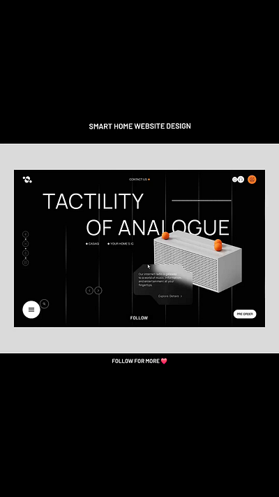 Smart Home Web Design animation motion graphics product design ui ux