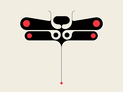 Dragonfly abstract black bugs design dragonfly geometric illustration messymod minimalism red trufcreative