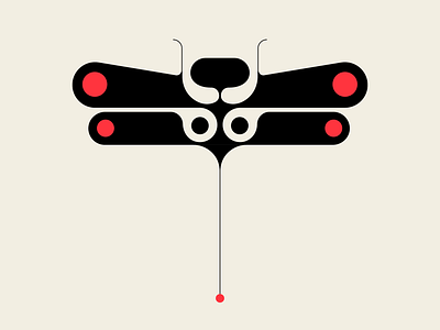 Dragonfly abstract black bugs design dragonfly geometric illustration messymod minimalism red trufcreative
