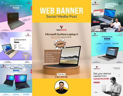 Web Banner/Ads Design for Laptop Brands abdullah al fahim ad design graphic design social media design