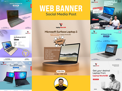 Web Banner/Ads Design for Laptop Brands abdullah al fahim ad design graphic design social media design