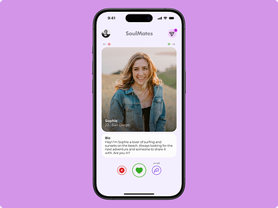 Day 33 of improving my UI skills · #33 Design a Dating app app challenge dating dating app design flat design ui