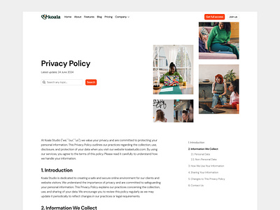 Privacy Policy · Koala [V2.4] clean cookies policy landing landing page legal legal page policy privacy privacy policy ui ui design ux ux design uxui
