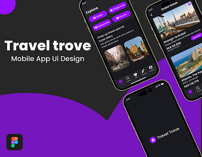 Travel trove Mobile App Ui design app app design branding design graphic design mobile app ui ux