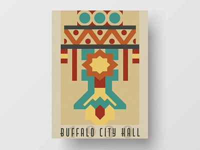 Buffalo, NY Poster Series - Buffalo City Hall architecture buffalo color palette decor graphic design illustration illustrator poster design