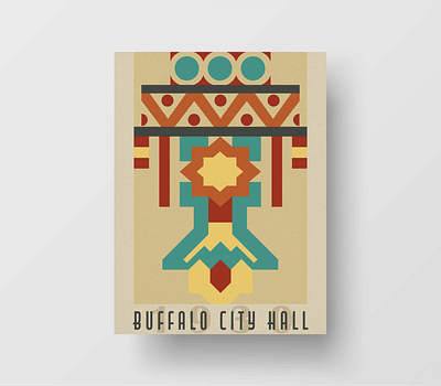 Buffalo, NY Poster Series - Buffalo City Hall architecture buffalo color palette decor graphic design illustration illustrator poster design