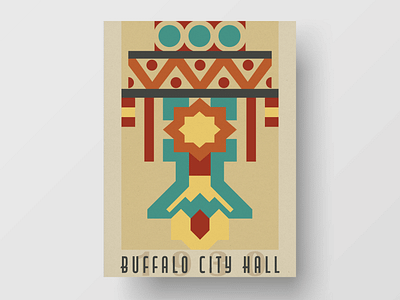 Buffalo, NY Poster Series - Buffalo City Hall architecture buffalo color palette decor graphic design illustration illustrator poster design