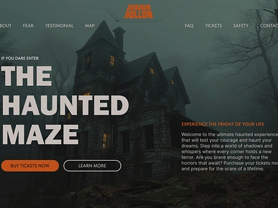 Promo Page for Haunted House Attraction animation graphic design ui