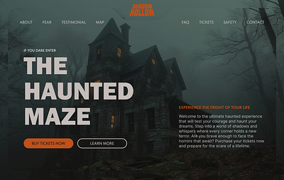 Promo Page for Haunted House Attraction animation graphic design ui