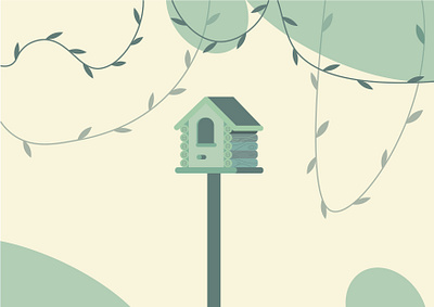 Bird house design graphic design illustration