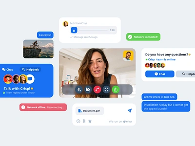 Crisp Chatbot – Customizable Widgets chatbot communication bot flexible design system modular design system product design whitelabel widgets