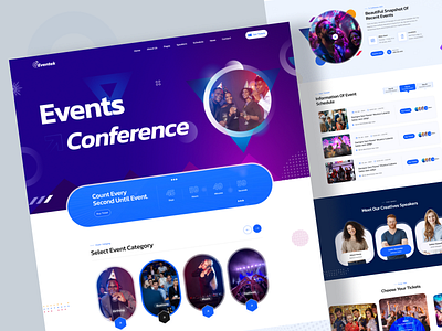 Eventek - Event Organizers Landing Page Website Design animation graphic design logo motion graphics ticket ui workshop