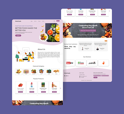 Modern Design Landing Page 2024 asthetic category design food footer landing page logo offer page product section testimonial ui