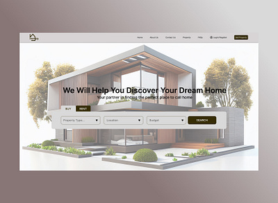 Real Estate Website Hero Page figma product design ui ux design ux figma product design website hero page