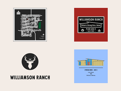 Williamson Ranch - Streng Bros Homes community - custom artwork architecture california design package house drawing icon icon design logo logo design map map design mid century modern minimalism minimalist mockups signage design vector art vector illustration