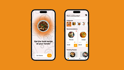 Food recipe application branding food graphic design ui