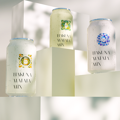 HAKUNA MATATA MIX - Concept drink, 3D can photography 3d blender branding logo photography