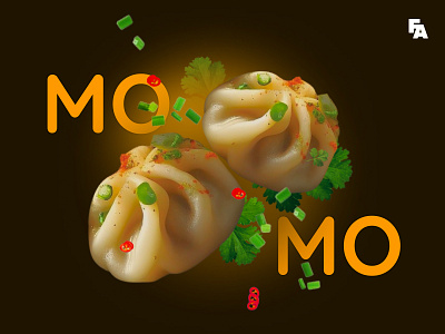 Momo lover branding design desktop food graphic design illustration logo minimal momo nepali nepalifood orange quicksand restaurant ui uidesign web