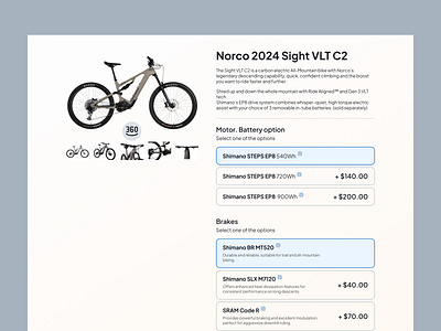 Customization product webpage bikepage buying webpage cart customization product ia information architecture landing bike plusjakartasans product cart typography ui uiux design