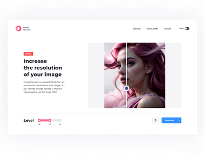AI Tools: Image Upscaler - UI/UX Desktop ai design desktop image upscaler ui user experience user interface ux web design