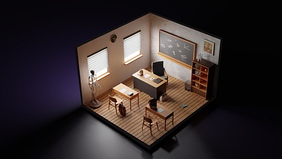 3D classroom 3d blender class modeling render