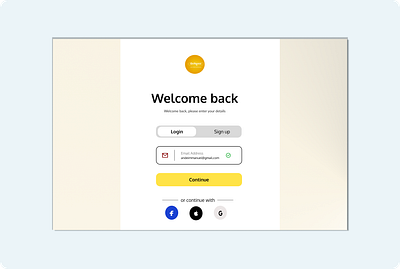 Simple Login Card app product designer ui