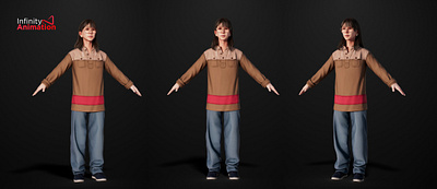 Female_Char_Casual_Preview - Infinity Animations 3d