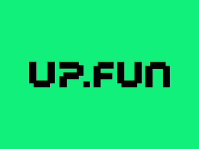 up.fun — Custom Logotype bespoke bitmap brand branding coin crypto custom logotype font lettering logo logotype mark pixel art typeface typography web3 wordmark